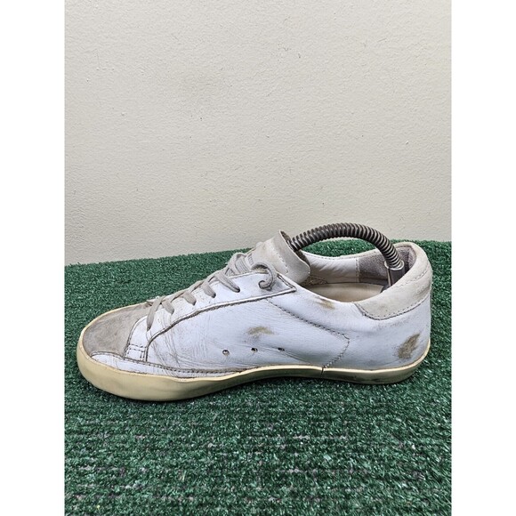 GOLDEN GOOSE SuperStar White Leather Suede Sneakers Perforated Stars EU 38 US 8 - Picture 9 of 15